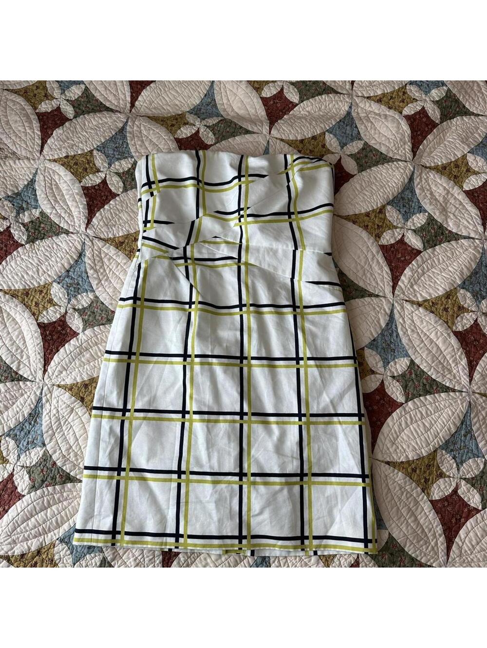 Gianni Bini plaid strapless mini dress Size 8 spring picnic garden party summer
